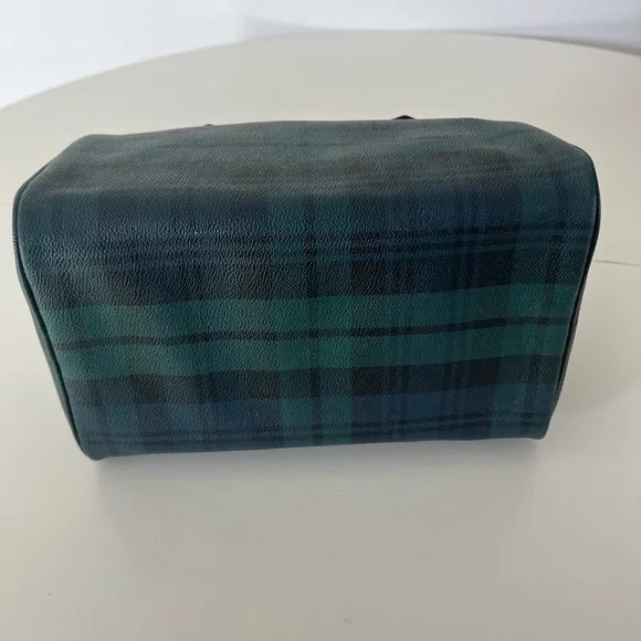 Polo Ralph Lauren Vintage Blackwatch Plaid Leather Boston Satchel Hand Bag - Picture 11 of 16